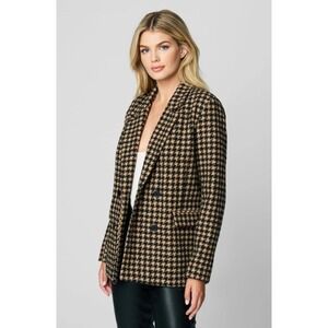 BLANKNYC Book Club Blazer Double Breasted Houndstooth Small‎